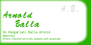 arnold balla business card
